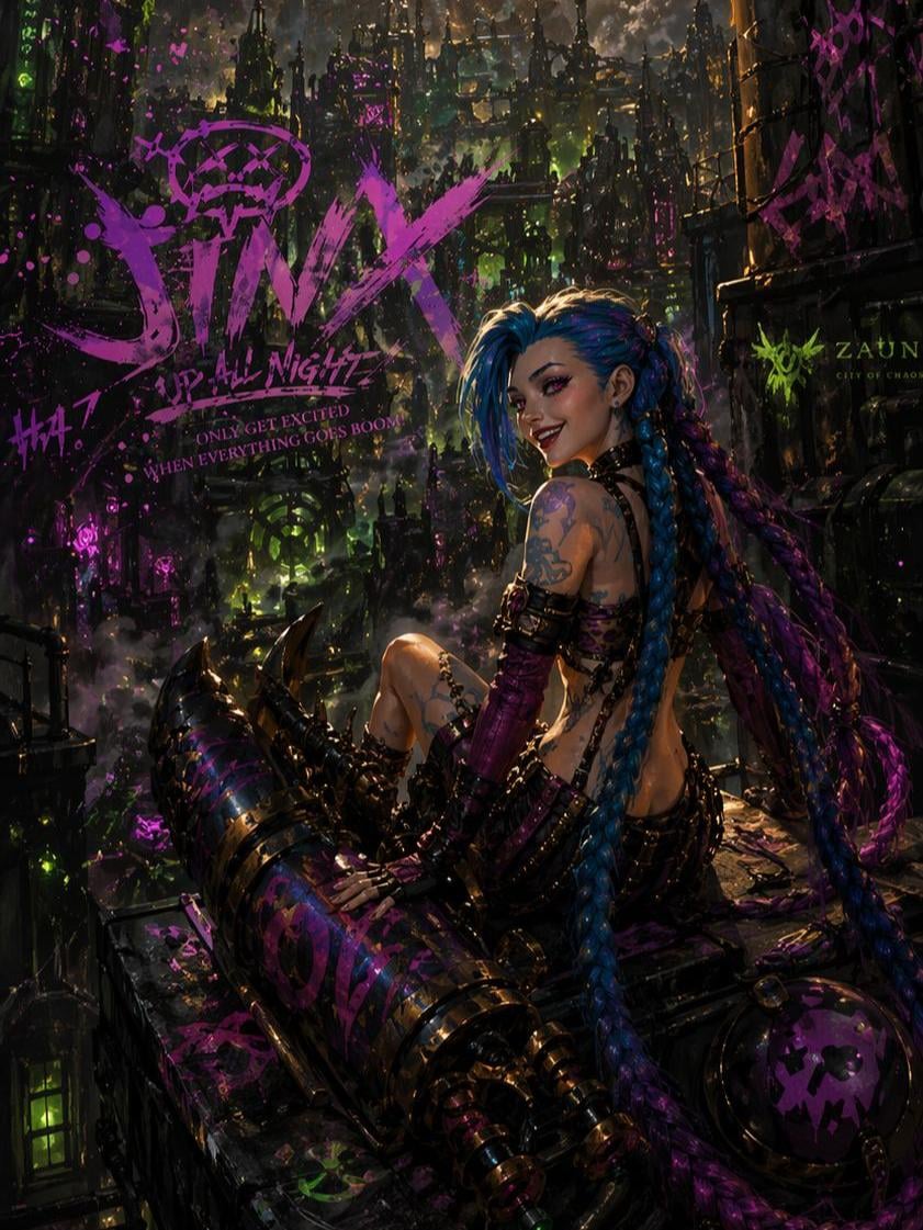 GPT Image 2 Jinx Wallpaper – AI League of Legends Phone Background