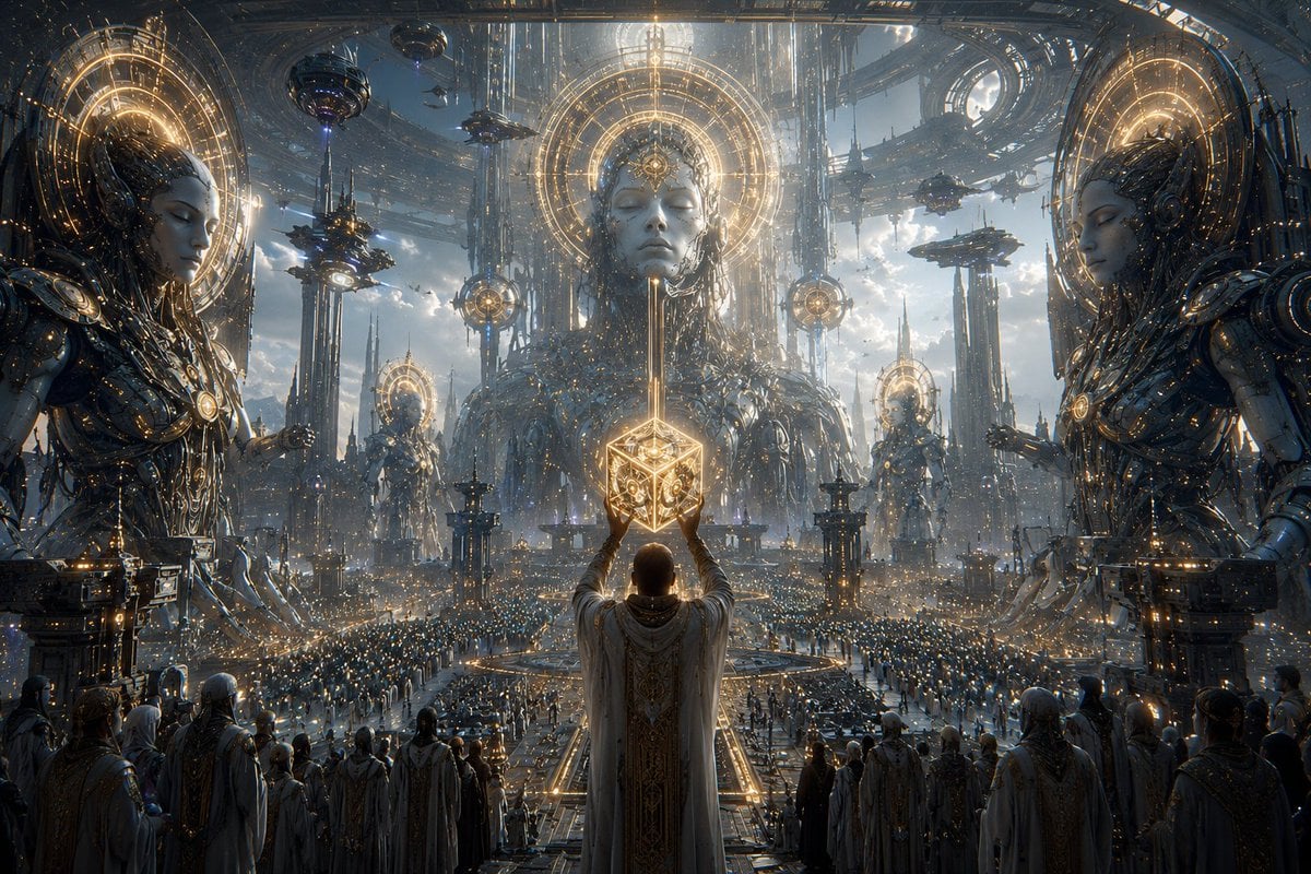 Techno Spiritual City Wallpaper (4K) — GPT Image 2