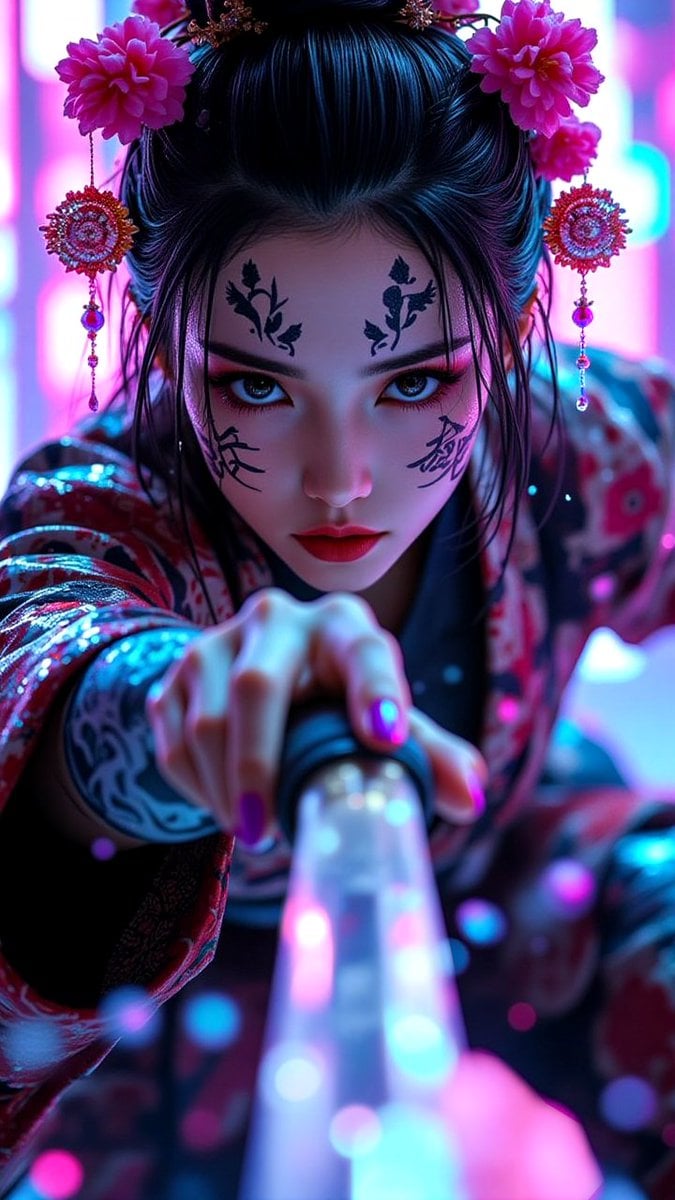 Samurai Girl Wallpaper — Cinematic Portrait (4K) | AI wallpaper
