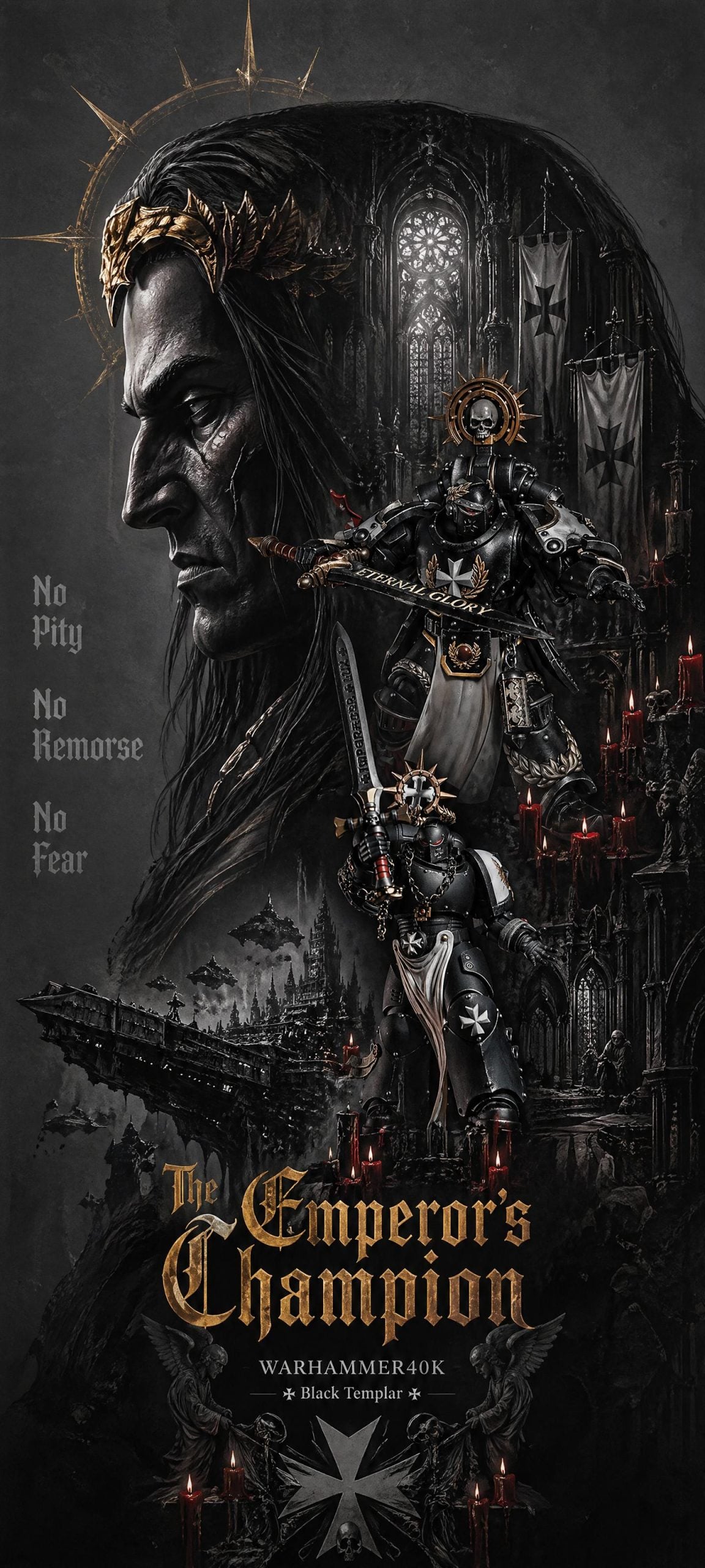 GPT Image 2 Warhammer Champion Wallpaper – AI Dark Fantasy Poster wallpaper