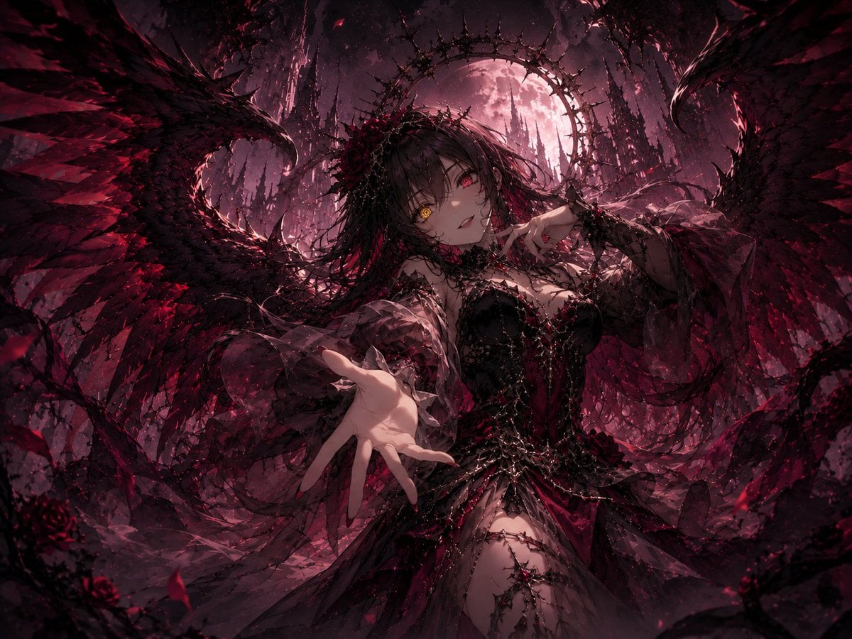 Fallen Angel Wallpaper — Wide Wings Portrait (4K) | AI wallpaper