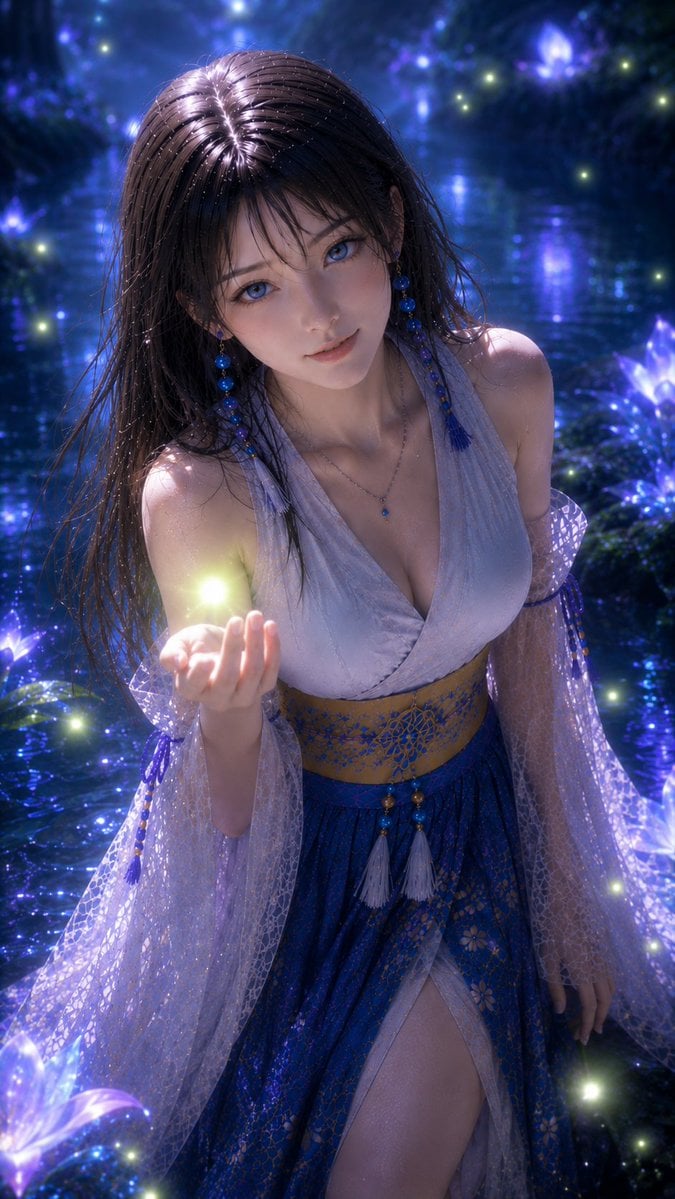 Magical Forest Wallpaper — Yuna Night Glow (4K) | AI wallpaper
