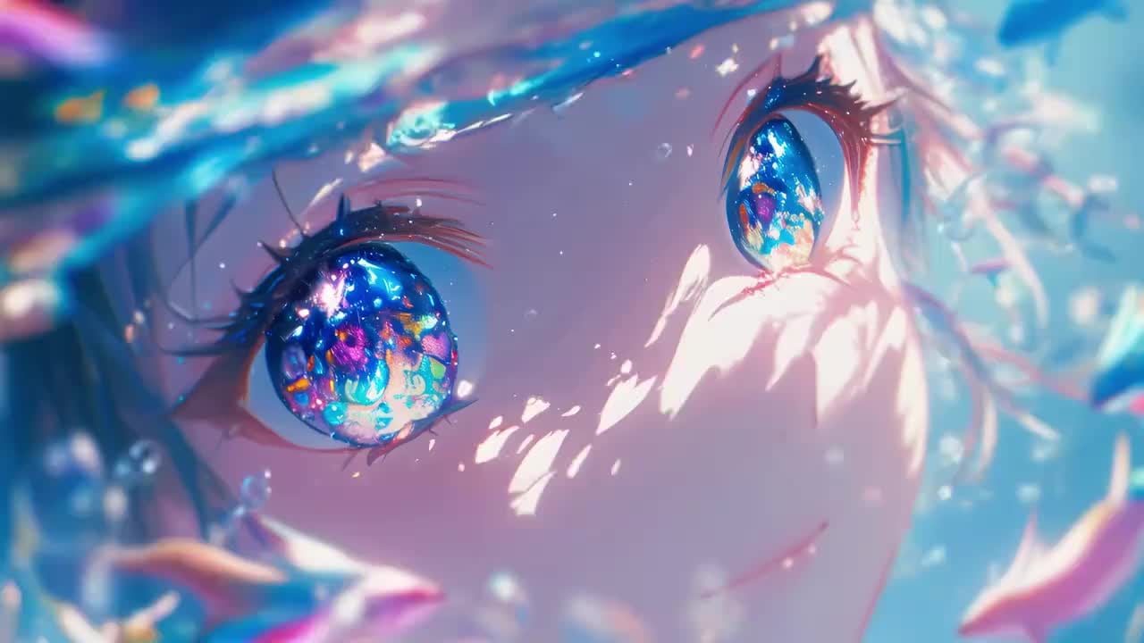 GPT Image 2 Anime Eye Wallpaper: Crystal Tear Close-Up Background
