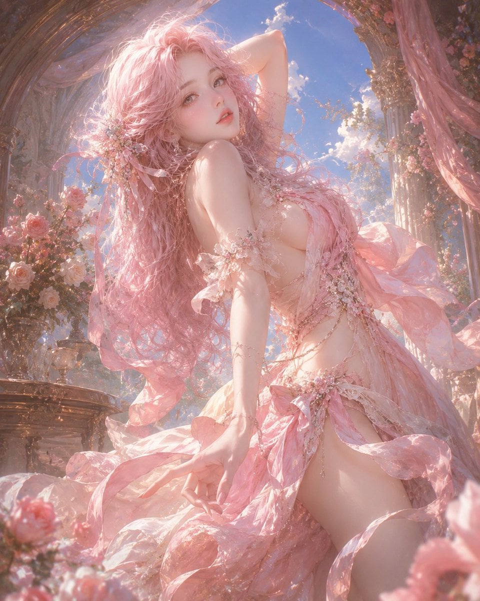 Rose Garden Anime Wallpaper — Fantasy Scene (4K) | AI wallpaper