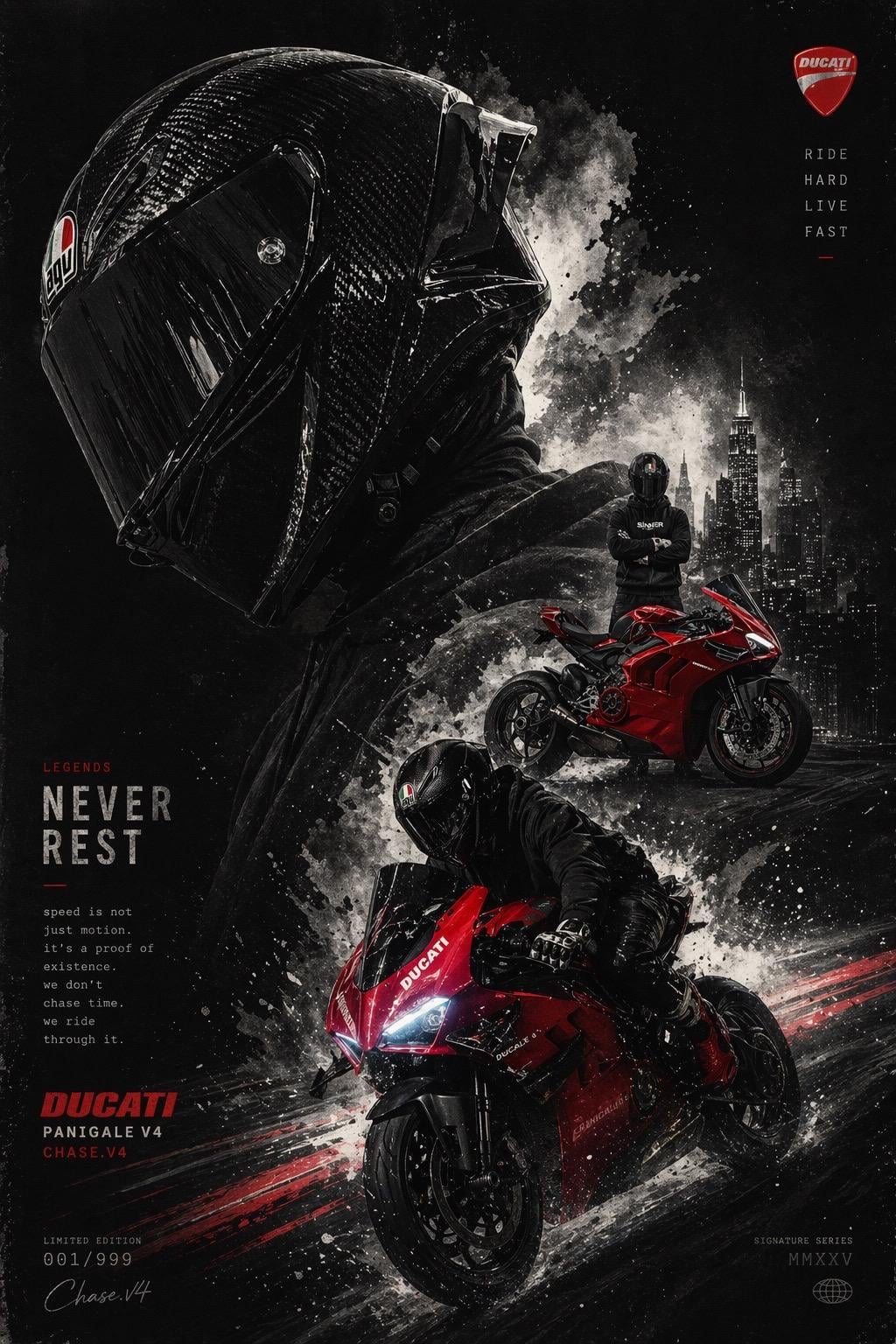 GPT Image 2 Ducati Motorcycle Poster Wallpaper — Cinematic wallpaper