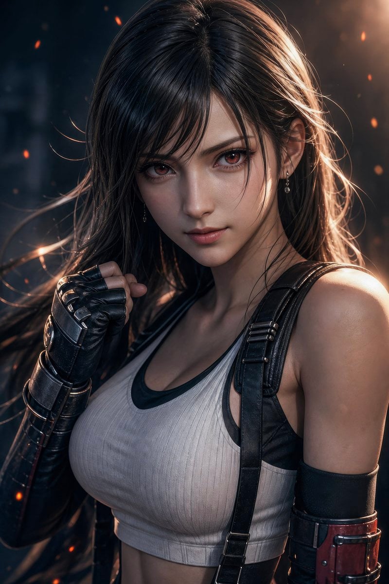 GPT Image 2 Tifa Lockhart Sunset Wallpaper — Fan Art AI wallpaper