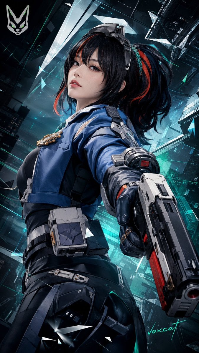 Cyber Game Poster Wallpaper — Cosplay City Visual (4K) | AI wallpaper