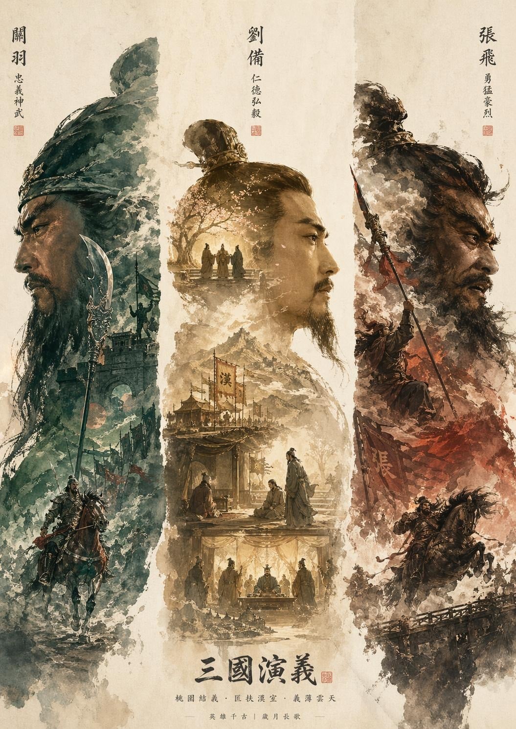 GPT Image 2 Three Kingdoms Fantasy Wallpaper Poster