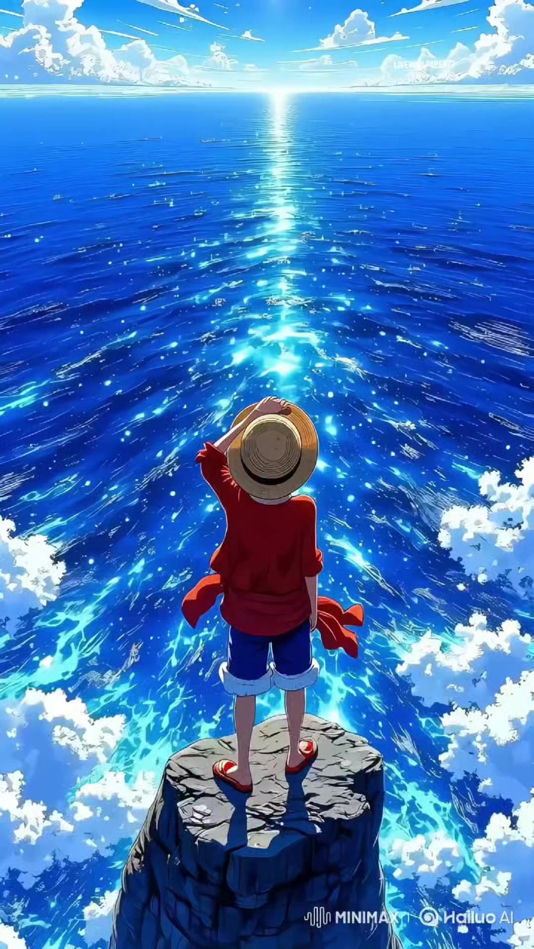 GPT Image 2 Pirate Anime Wallpaper: Straw-Hat Boy Ocean Horizon